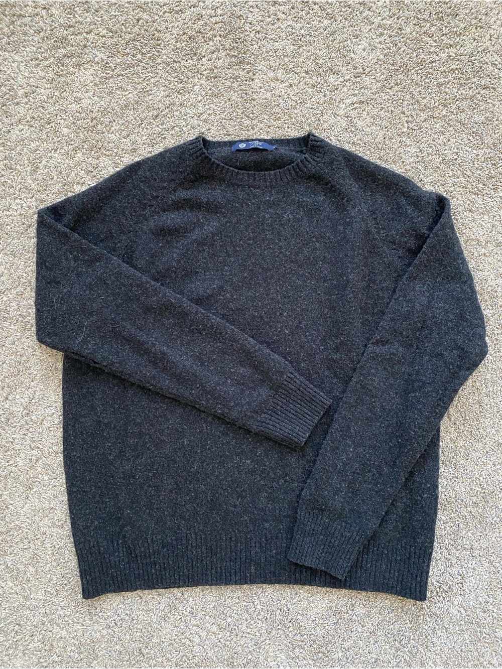 J.Crew 100% Wool Charcoal Grey Crewneck Sweater Womens XL